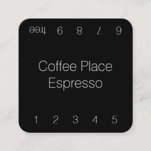 Simple Thin Dark Loyalty Coffee Punchcard Card