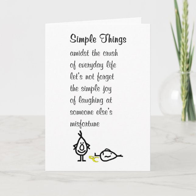 Simple Things A Funny Thinking Of You Poem Card (Front)