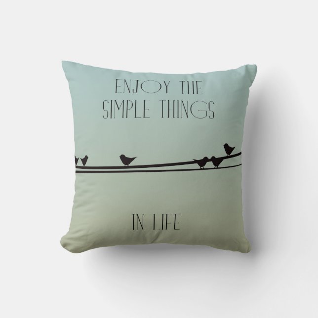 Simple Things Birds Throw Pillow (Front)