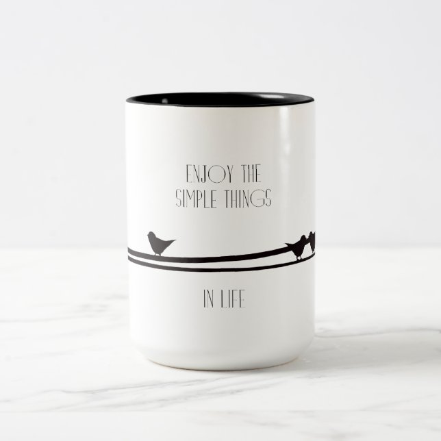 Simple Things Birds Two-Tone Coffee Mug (Center)