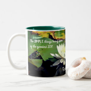 Simple Things Frog Inspirational Quote Two-Tone Coffee Mug