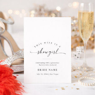 Simple This Wife is a Showgirl Bachelorette Party Invitation