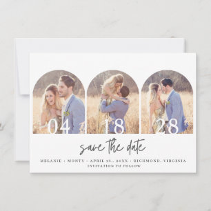 Simple Three Arch Photo Wedding Save The Date