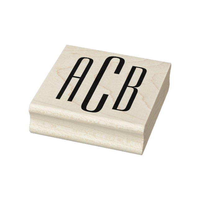 Simple Three Letter Monogram Rubber Stamp (Stamp)
