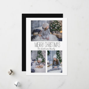 Simple Three Photo Family Holiday Card