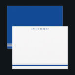 Simple Three Stripes Blue Grey Men's Stationery Card<br><div class="desc">This design features 3 stripes at the bottom of the card and space for a name. Click the customize button if you would like to move/scale the images and further modify the text! Variations of this design, additional colours, as well as coordinating products are available in our shop, zazzle.com/store/doodlelulu. Contact...</div>