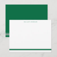 Simple Three Stripes Green Grey Men's Stationery
