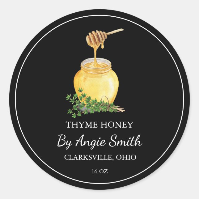 Simple Thyme Infused Honey Label (Front)