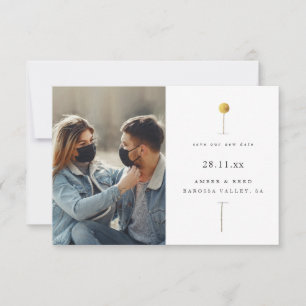 Simple tige florale Retarder la date Invitation ph
