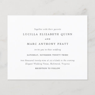 Simple Timeless Budget Wedding Invitation Flyer
