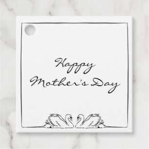 Simple Timeless Handwritten Swan Mother's Day   Favour Tags