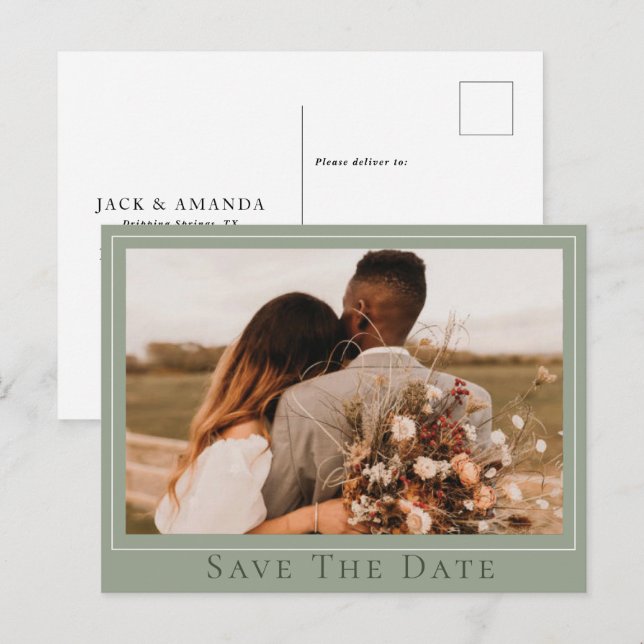 Simple Timeless Wedding Save the Date Postcard (Front/Back)