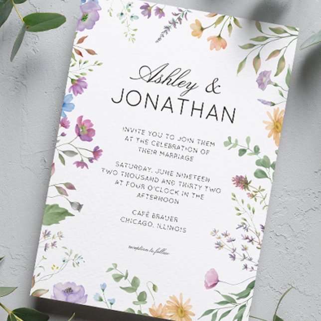 Simple, Timeless Wildflower Wedding Invitation (Creator Uploaded)