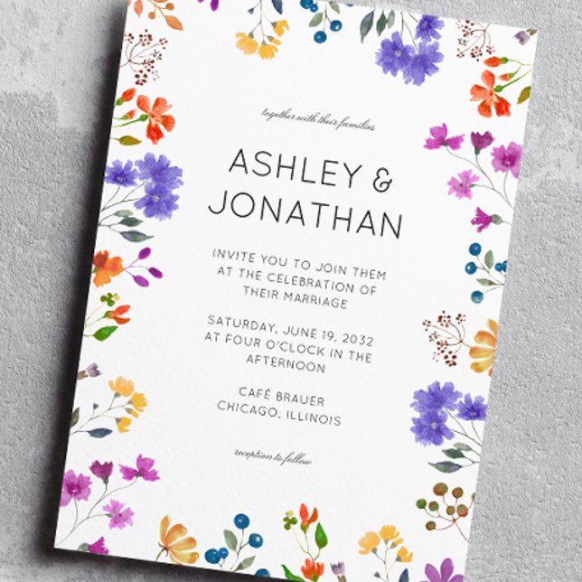 Simple, Timeless Wildflower Wedding Invitation (Creator Uploaded)