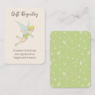 Simple Tinker Bell Baby Shower Gift Registry Enclosure Card