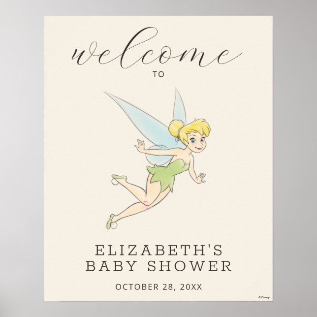 Simple Tinker Bell Baby Shower Welcome Sign (Front)