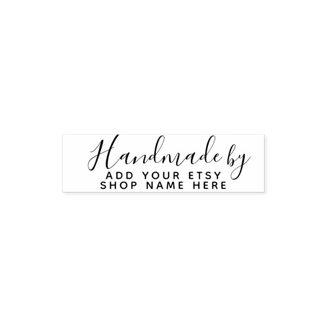 Simple Tiny Elegant Handmade by Business Name Self-inking Stamp (Design)