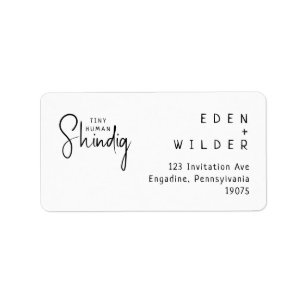 Simple Tiny Human Shindig RSVP Return Address Label
