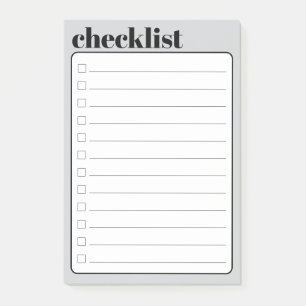 Simple To Do Checklist Sticky Notes Pad, 4" x 6"