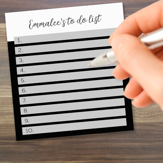 Simple To Do Custom Lined Numbered White Grey Mix Notepad (Creator Uploaded)