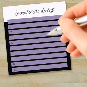 Simple To Do Custom Lined White Purple Mix Notepad