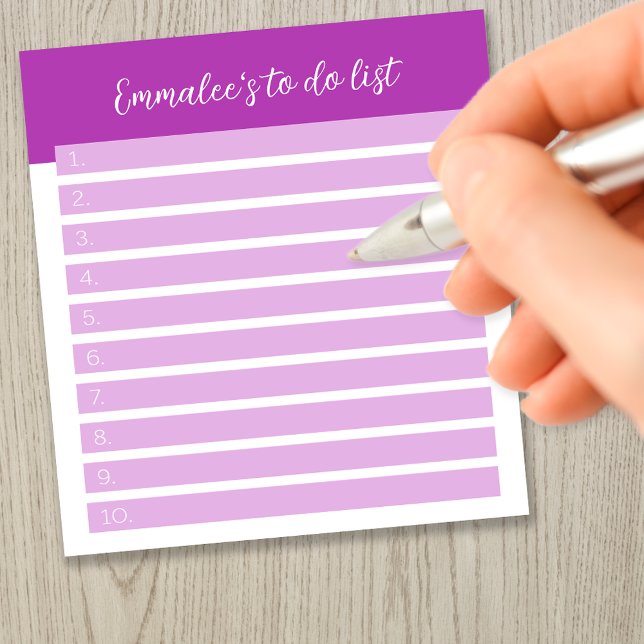 Simple To Do Customizable Lined Numbered Magenta Notepad (Creator Uploaded)