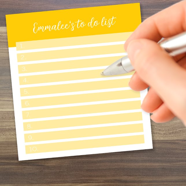 Simple To Do Customizable Lined Numbered Yellow Notepad (Creator Uploaded)