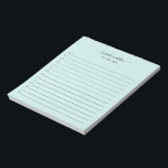 Simple To Do List Modern Elegant Teal Turquoise Notepad<br><div class="desc">Elegant teal / turquoise to do list notepad featuring your name with swashes in a handwritten script calligraphy along with a checklist. A simple and feminine design that is great for a teacher or a small business owner.</div>
