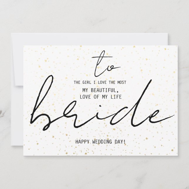 Simple To My Bride On Our Wedding Day Add Name  (Front)