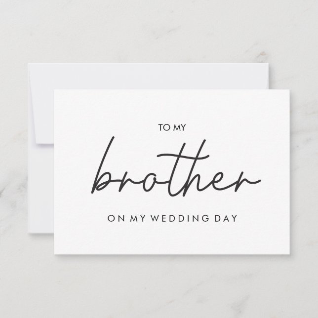Simple To my brother on my wedding day card (Front)