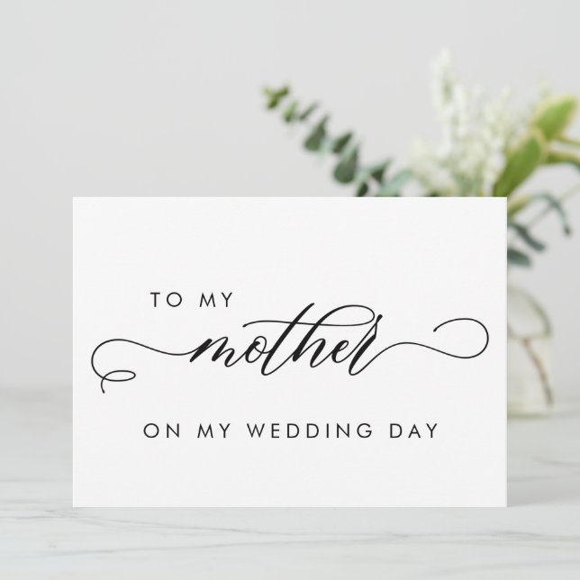 Simple To My Mother On My Wedding Day Invitation (Standing Front)
