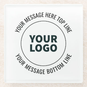 Simple to Replace with Your Logo or Image  Glass Coaster