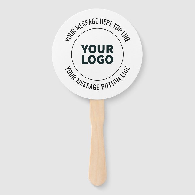 Simple to Replace with Your Logo or Image  Hand Fan (Front)