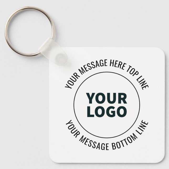 Simple to Replace with Your Logo or Image  Keychain (Front)