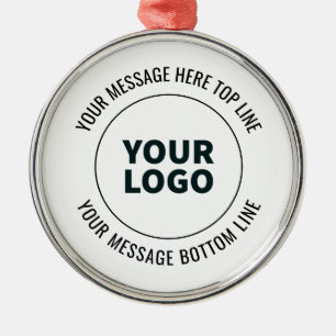 Simple to Replace with Your Logo or Image  Metal Ornament