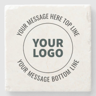 Simple to Replace with Your Logo or Image  Stone Coaster