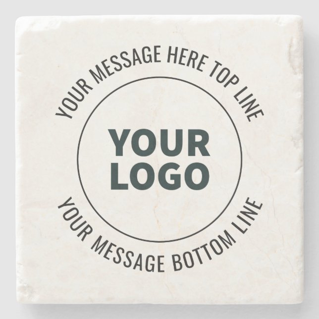 Simple to Replace with Your Logo or Image  Stone Coaster (Front)