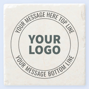 Simple to Replace with Your Logo or Image Stone Coaster