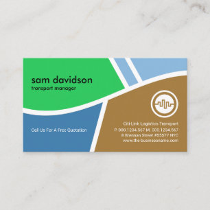 Simple Topography Road Map Logistic Transportation Business Card