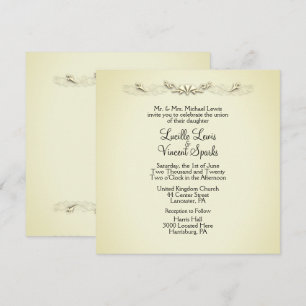 Simple Traditional Accent Wedding Invitations