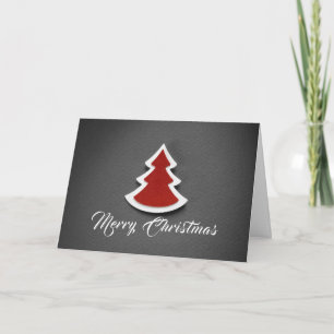 Simple Traditional Christmas Tree/Red Holiday Card