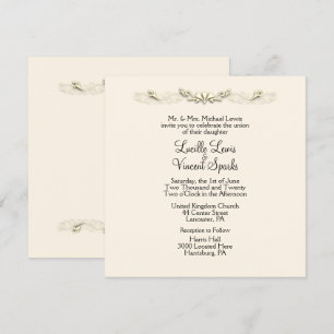 Simple Traditional Cream Wedding Invitations