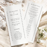Simple Traditional Minimal Wedding Flat Program<br><div class="desc">This simple traditional minimal wedding flat program design is a timeless fusion of classic charm and contemporary simplicity. With a focus on minimalist style, this design features clean lines, neutral tones, and a sophisticated black and white palette, ensuring every detail exudes refined simplicity. Whether you're planning a traditional ceremony or...</div>