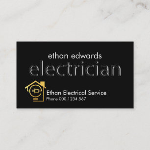 Simple Translucent Electrician Signage Business Card