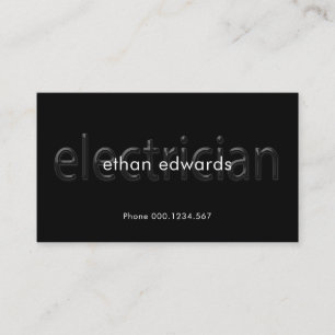 Simple Translucent Electrician Signage Electric Business Card