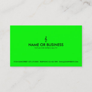simple treble clef business card