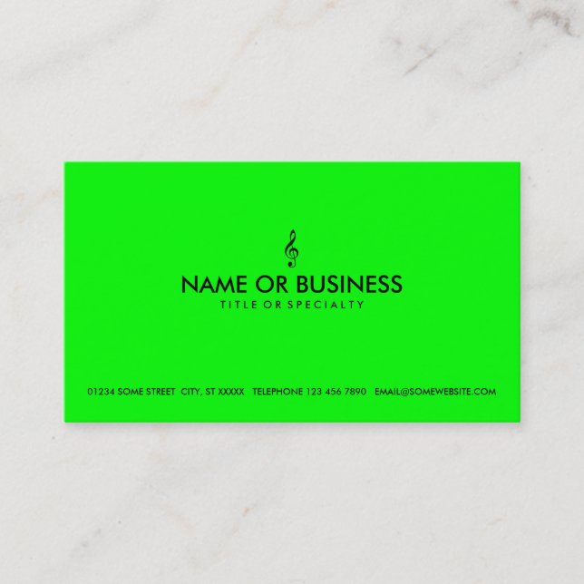 simple treble clef business card (Front)
