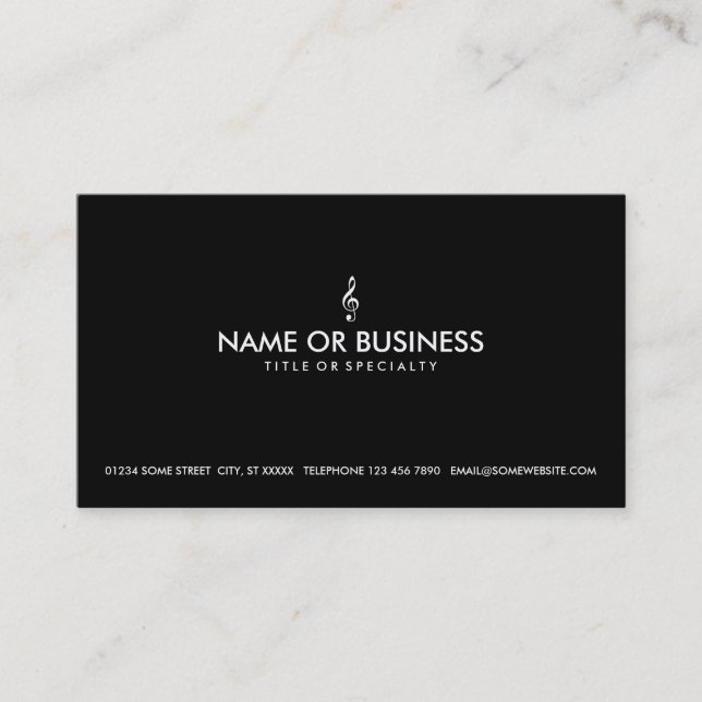 simple treble clef business card (Front)