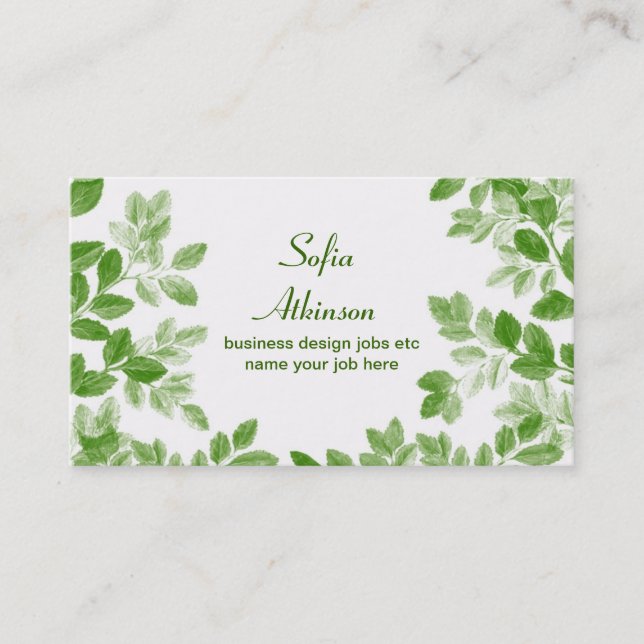simple tree leaves beautiful business card design (Front)