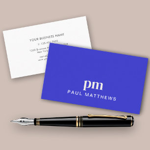 Simple Trendy Cobalt Blue Modern Business Card